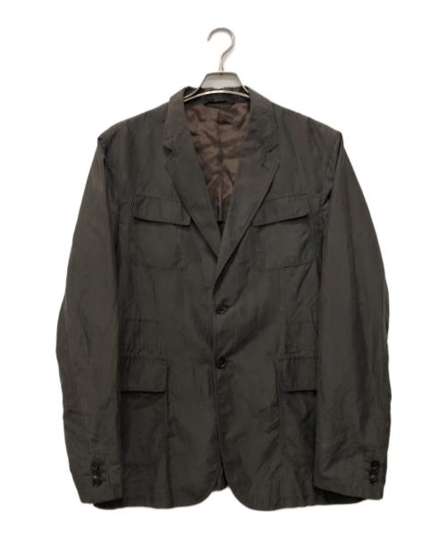 GUCCI（グッチ）GUCCI (グッチ) シルク混 2B テーラードジャケット ブラウン サイズ:52の古着・服飾アイテム
