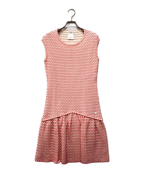CHANEL（シャネル）CHANEL (シャネル) ノースリーブニットワンピース ピンク サイズ:36の古着・服飾アイテム