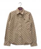 BURBERRY BLUE LABELバーバリー ブルー レーベル）の古着「ホースロゴチェックシャツ」｜ベージュ
