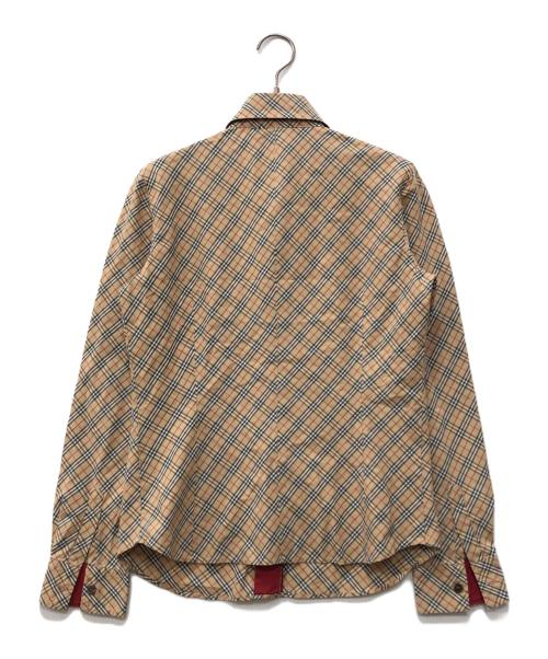 BURBERRY BLUE LABEL（バーバリー ブルー レーベル）BURBERRY BLUE LABEL (バーバリー ブルー レーベル) ホースロゴチェックシャツ ベージュ サイズ:38の古着・服飾アイテム