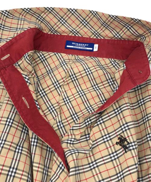 BURBERRY BLUE LABEL（バーバリー ブルー レーベル）BURBERRY BLUE LABEL (バーバリー ブルー レーベル) ホースロゴチェックシャツ ベージュ サイズ:38の古着・服飾アイテム