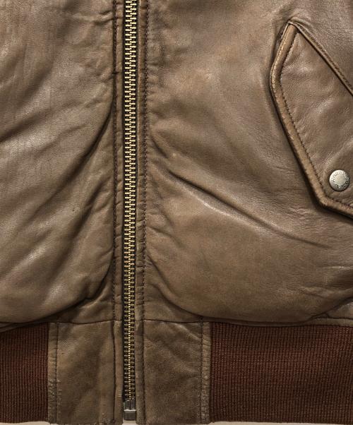 AVIREX（アヴィレックス）AVIREX (アヴィレックス) PANHANDLE レザーMA-1ジャケット ブラウン サイズ:Mの古着・服飾アイテム
