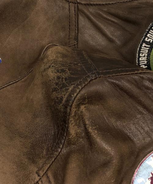 AVIREX（アヴィレックス）AVIREX (アヴィレックス) PANHANDLE レザーMA-1ジャケット ブラウン サイズ:Mの古着・服飾アイテム