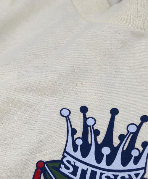 stussy（ステューシー）stussy (ステューシー) クラウンロゴTシャツ アイボリー サイズ:Lの古着・服飾アイテム
