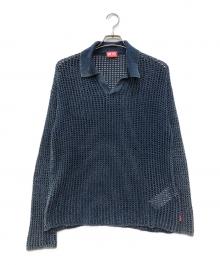DIESEL（ディーゼル）の古着「K-SQUAREDメッシュニットポロシャツ」｜インディゴ