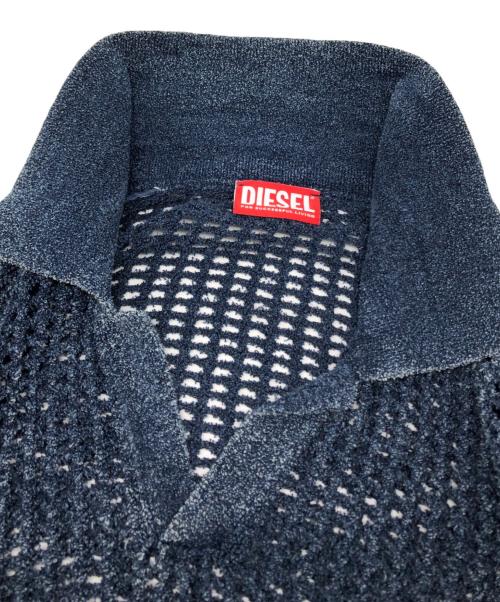 DIESEL（ディーゼル）DIESEL (ディーゼル) K-SQUAREDメッシュニットポロシャツ インディゴ サイズ:Lの古着・服飾アイテム