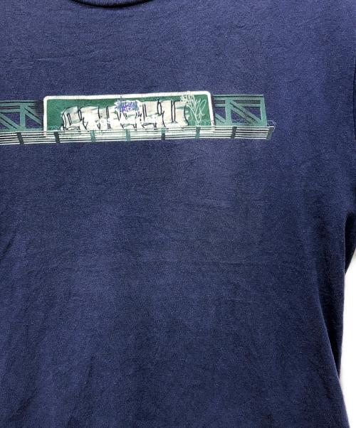 stussy（ステューシー）stussy (ステューシー) プリントTシャツ ネイビー サイズ:Lの古着・服飾アイテム