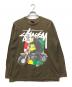stussy（ステューシー）の古着「Jah Bike ラスタカラーロングスリーブカットソー」｜カーキ