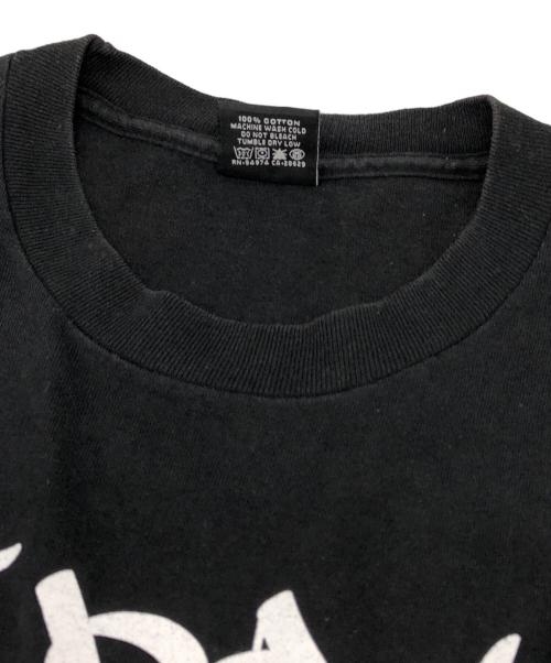 stussy（ステューシー）stussy (ステューシー) GREY PVC ワールドツアーTシャツ ブラック サイズ:Lの古着・服飾アイテム