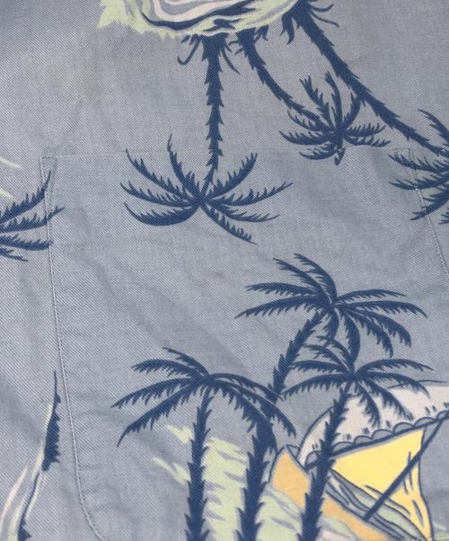 POLO RALPH LAUREN（ポロ・ラルフローレン）POLO RALPH LAUREN (ポロ・ラルフローレン) CLAYTON オープンカラーシャツ ブルー サイズ:XLの古着・服飾アイテム