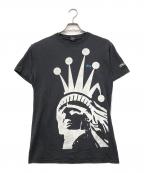 stussyステューシー）の古着「自由の女神 プリントTシャツ」｜ブラック