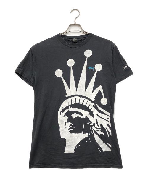stussy（ステューシー）stussy (ステューシー) 自由の女神 プリントTシャツ ブラック サイズ:Mの古着・服飾アイテム