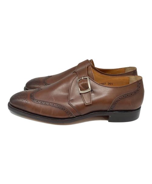 SCOTCH GRAIN（スコッチグレイン）SCOTCH GRAIN (スコッチグレイン) 匠シリーズ シングルモンクウイングチップシューズ ブラウン サイズ:26 1/2の古着・服飾アイテム