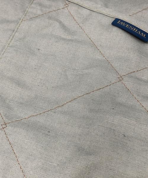 LAVENHAM（ラベンハム）LAVENHAM (ラベンハム) Linen Cotton Unwadded Thornham ノーカラーベスト グリーン サイズ:Lの古着・服飾アイテム