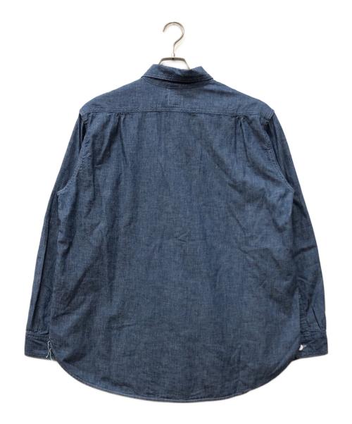 POST O'ALLS（ポストオーバーオールズ）POST O'ALLS (ポストオーバーオールズ) シャンブレープルオーバーシャツ ブルー サイズ:Mの古着・服飾アイテム
