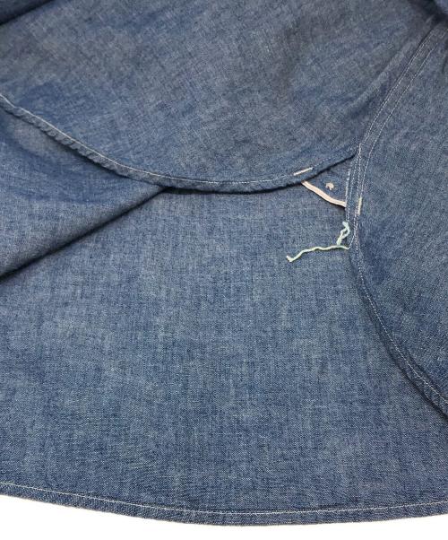 POST O'ALLS（ポストオーバーオールズ）POST O'ALLS (ポストオーバーオールズ) シャンブレープルオーバーシャツ ブルー サイズ:Mの古着・服飾アイテム