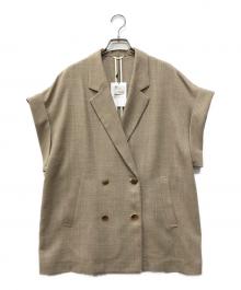 ANAYI（アナイ）の古着「カラミリネンライクフレンチスリーブ ジャケット」｜ベージュ