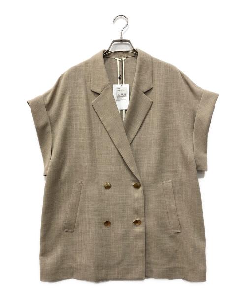 ANAYI（アナイ）ANAYI (アナイ) カラミリネンライクフレンチスリーブ ジャケット ベージュ サイズ:38 未使用品の古着・服飾アイテム