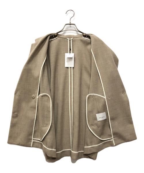 ANAYI（アナイ）ANAYI (アナイ) カラミリネンライクフレンチスリーブ ジャケット ベージュ サイズ:38 未使用品の古着・服飾アイテム