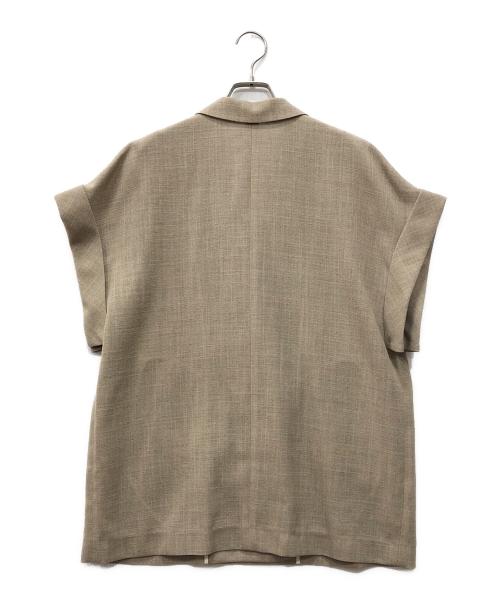 ANAYI（アナイ）ANAYI (アナイ) カラミリネンライクフレンチスリーブ ジャケット ベージュ サイズ:38 未使用品の古着・服飾アイテム