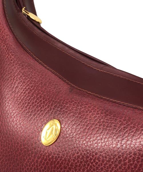 Cartier（カルティエ）Cartier (カルティエ) マストライン ハーフムーンレザーワンショルダーバッグ ボルドー サイズ:下記参照の古着・服飾アイテム