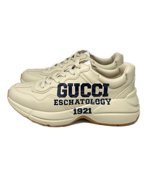 GUCCI（グッチ）GUCCI (グッチ) ライトン 25 ロゴ ローカットスニーカー アイボリー サイズ:7の古着・服飾アイテム