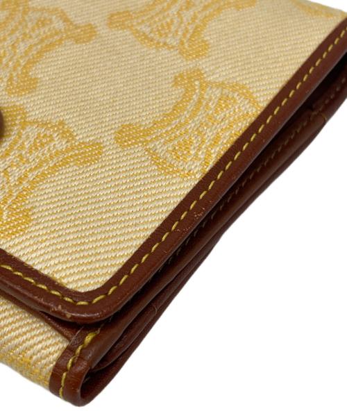 CELINE（セリーヌ）CELINE (セリーヌ) ジャガードWホック財布 ベージュ×イエロー サイズ:下記参照の古着・服飾アイテム