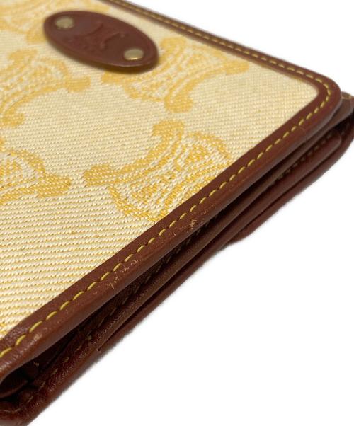 CELINE（セリーヌ）CELINE (セリーヌ) ジャガードWホック財布 ベージュ×イエロー サイズ:下記参照の古着・服飾アイテム