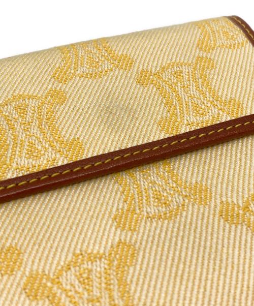 CELINE（セリーヌ）CELINE (セリーヌ) ジャガードWホック財布 ベージュ×イエロー サイズ:下記参照の古着・服飾アイテム