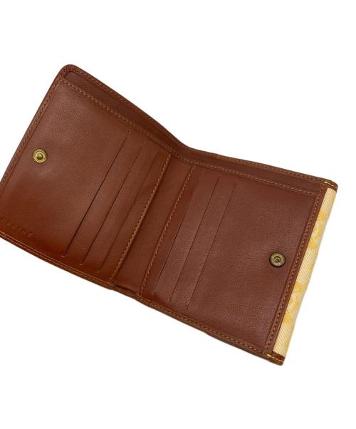 CELINE（セリーヌ）CELINE (セリーヌ) ジャガードWホック財布 ベージュ×イエロー サイズ:下記参照の古着・服飾アイテム
