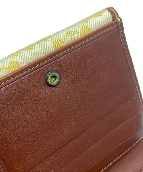 CELINE（セリーヌ）CELINE (セリーヌ) ジャガードWホック財布 ベージュ×イエロー サイズ:下記参照の古着・服飾アイテム