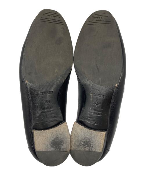 HERMES（エルメス）HERMES (エルメス) モカシンパリローファー ブラック サイズ:38 1/2の古着・服飾アイテム