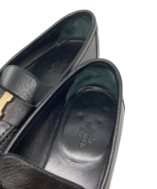 HERMES（エルメス）HERMES (エルメス) モカシンパリローファー ブラック サイズ:38 1/2の古着・服飾アイテム