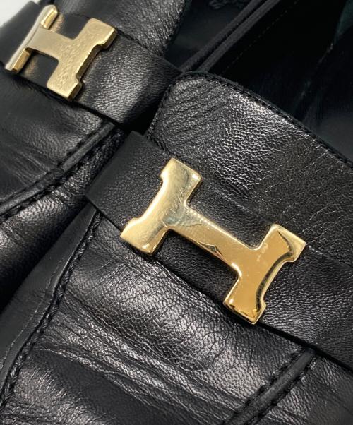 HERMES（エルメス）HERMES (エルメス) モカシンパリローファー ブラック サイズ:38 1/2の古着・服飾アイテム
