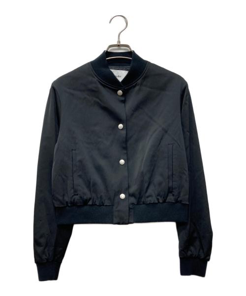 sheller（シェリエ）sheller (シェリエ) ボタンサテンブルゾン ブラック サイズ:Fの古着・服飾アイテム