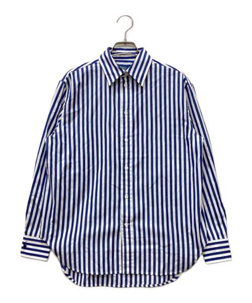 POLO RALPH LAUREN（ポロ・ラルフローレン）POLO RALPH LAUREN (ポロ・ラルフローレン) ストライプシャツ ホワイト×ネイビー サイズ:XXSの古着・服飾アイテム