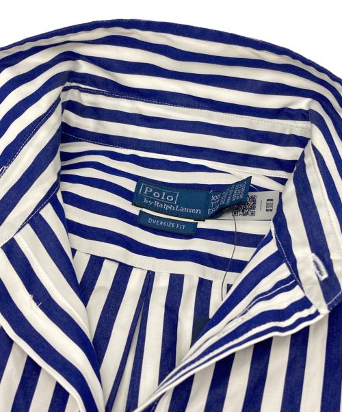POLO RALPH LAUREN（ポロ・ラルフローレン）POLO RALPH LAUREN (ポロ・ラルフローレン) ストライプシャツ ホワイト×ネイビー サイズ:XXSの古着・服飾アイテム