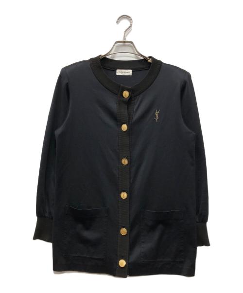 Yves Saint Laurent（イヴサンローラン）Yves Saint Laurent (イヴサンローラン) 金釦カーディガン ブラック サイズ:Mの古着・服飾アイテム