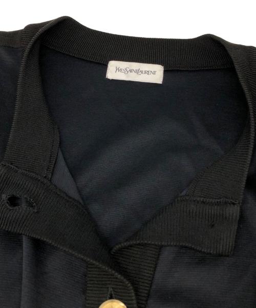 Yves Saint Laurent（イヴサンローラン）Yves Saint Laurent (イヴサンローラン) 金釦カーディガン ブラック サイズ:Mの古着・服飾アイテム