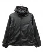 DIESELディーゼル）の古着「J-HIVES-PGBX エコレザーフーデットジャケット」｜ブラック