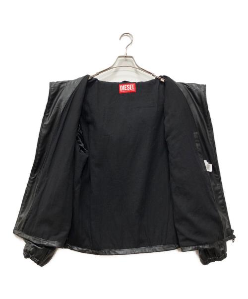 DIESEL（ディーゼル）DIESEL (ディーゼル) J-HIVES-PGBX エコレザーフーデットジャケット ブラック サイズ:Lの古着・服飾アイテム
