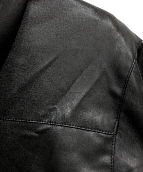 DIESEL（ディーゼル）DIESEL (ディーゼル) J-HIVES-PGBX エコレザーフーデットジャケット ブラック サイズ:Lの古着・服飾アイテム