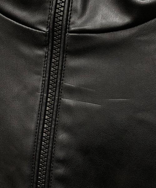 DIESEL（ディーゼル）DIESEL (ディーゼル) J-HIVES-PGBX エコレザーフーデットジャケット ブラック サイズ:Lの古着・服飾アイテム