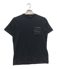 PRADA（プラダ）の古着「ラバーロゴポケットTシャツ」｜ブラック