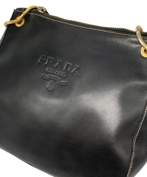 PRADA（プラダ）PRADA (プラダ) レザーショルダーバッグ ブラック サイズ:下記参照の古着・服飾アイテム