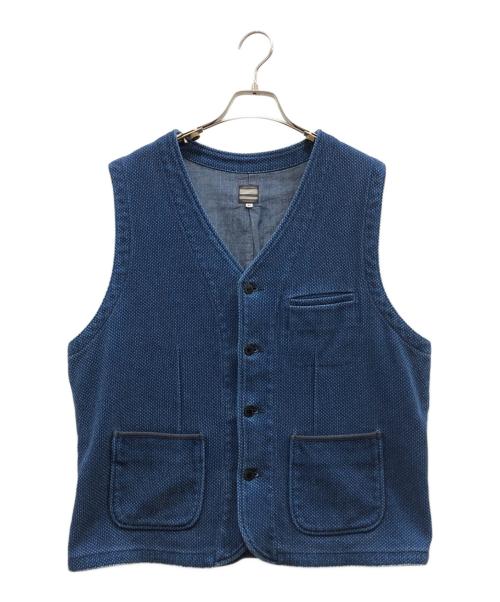 MOMOTARO JEANS（桃太郎ジーンズ）MOMOTARO JEANS (桃太郎ジーンズ) インディゴ刺し子ベスト インディゴ サイズ:46の古着・服飾アイテム