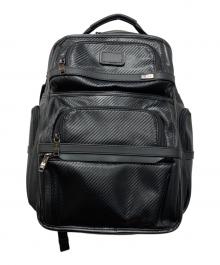 TUMI（トゥミ）の古着「ALPHA3カーボンレザーバックパック」｜ブラック