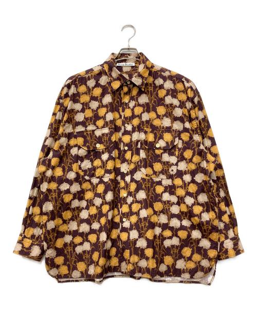 Acne studios（アクネ ストゥディオズ）ACNE STUDIOS (アクネ ストゥディオズ) 総柄フランネルシャツ ブラウン サイズ:XSの古着・服飾アイテム