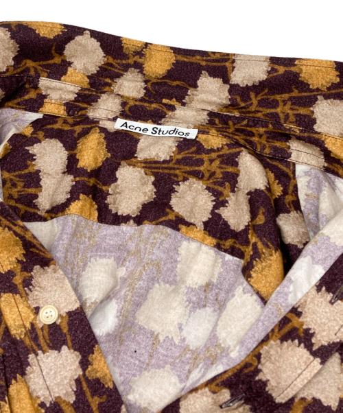 Acne studios（アクネ ストゥディオズ）ACNE STUDIOS (アクネ ストゥディオズ) 総柄フランネルシャツ ブラウン サイズ:XSの古着・服飾アイテム