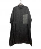 Y'sワイズ）の古着「ロングシャツワンピ-ス」｜ブラック